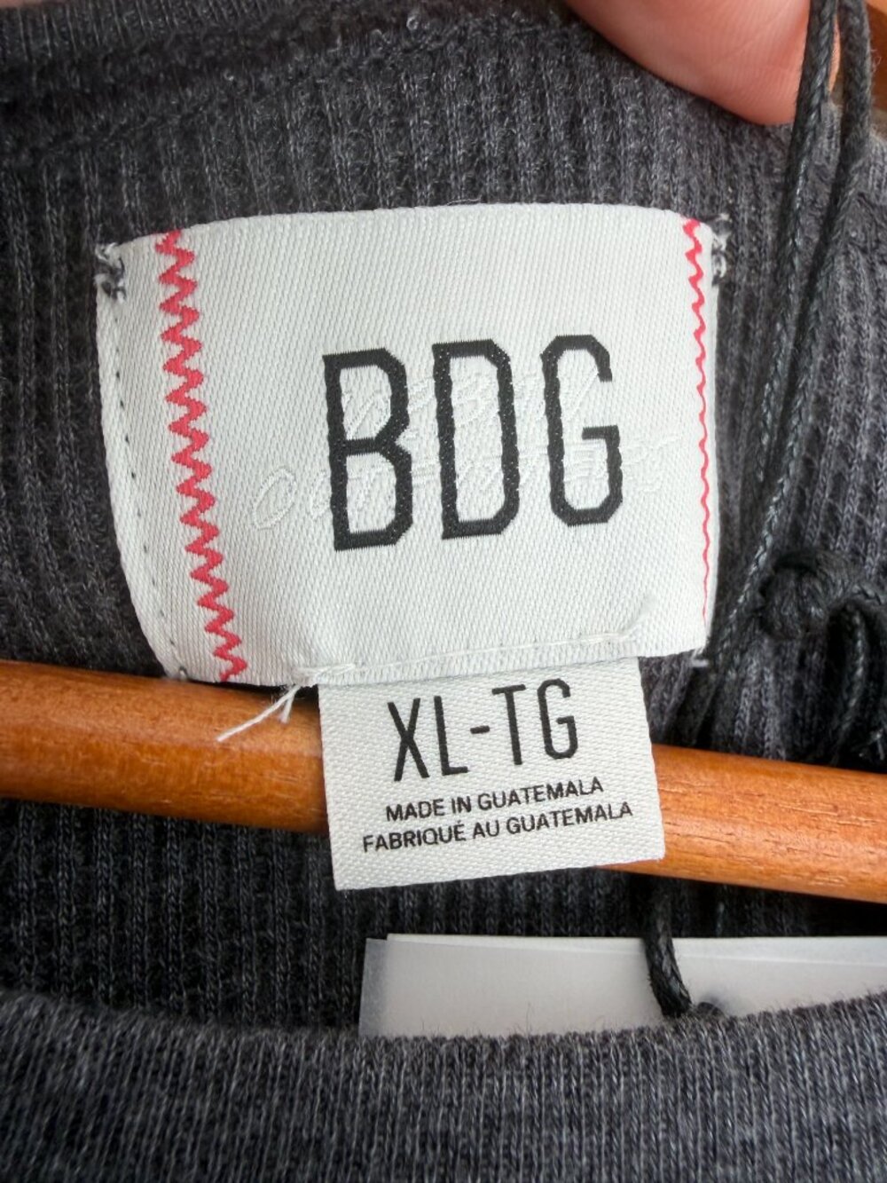 BDG Urban Outfitters Baselayer Thermal Long Sleeve Tee - Grey - XL - Picture 10 of 15